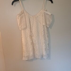 Maurices Cream Ruffled Camisole Sleeveless Top
